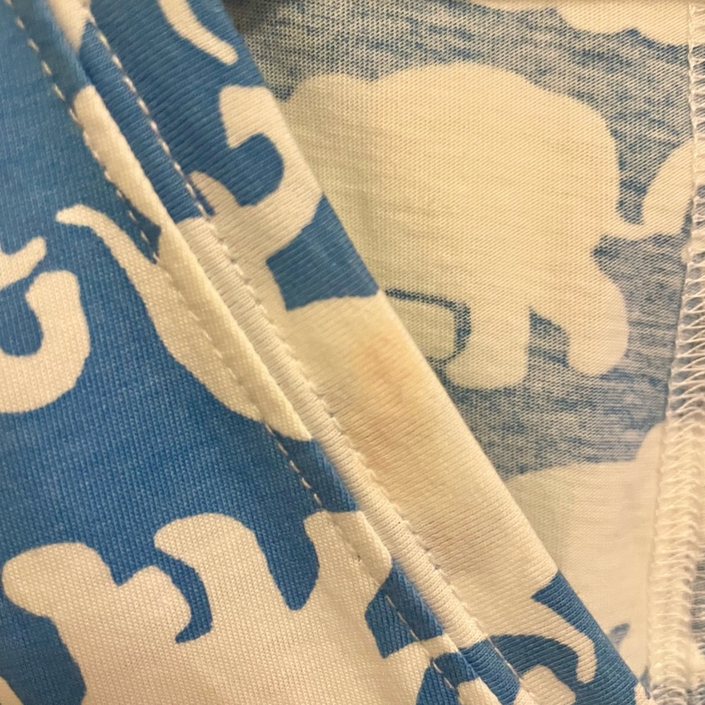 Lilly Pulitzer Blue and White Elephant Pattern Top - Picture 3 of 4